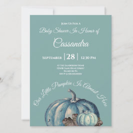 Blauwe Waterverf Onze kleine pompoen Baby shower