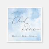 Blauwe Waterverf op Cloud 9 Vrijgezellenfeest Servet (Voorkant)