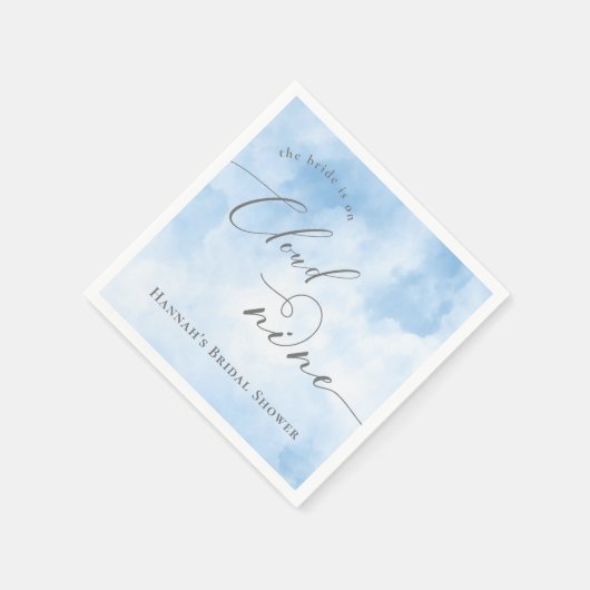 Blauwe Waterverf op Cloud 9 Vrijgezellenfeest Servet (Hoek)