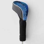 Blauwe Waterverf op maat Golfheadcover (Schuin)