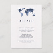 Blauwe Waterverf op wit | Wereldkaart gastgegevens Informatiekaartje (Voorkant)