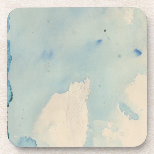 Blauwe Waterverf over  papier Drankjes Onderzetter (Voorkant)