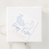 Blauwe Waterverf Paasbundelfamilie Gift Labels (In situ)