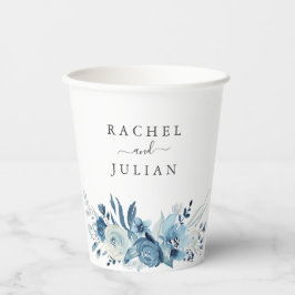 Blauwe waterverf papieren bekers