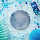 Blauwe Waterverf Papieren Bordje (Feest)