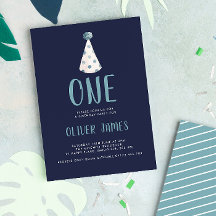 Blauwe Waterverf Partij Pet 1e verjaardag