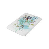 Blauwe Waterverf Pastel Floral Badmat (Gekanteld)