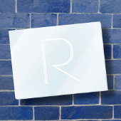 Blauwe waterverf pasteltypografie modern monogram post-it® notes