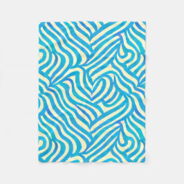 Blauwe Waterverf patroondeken Fleece Deken