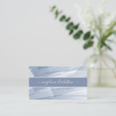 Blauwe Waterverf penseel lijnt Moderne kalligrafie Visitekaartje (Staand voorkant)