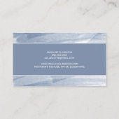 Blauwe Waterverf penseel lijnt Moderne kalligrafie Visitekaartje (Achterkant)