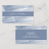 Blauwe Waterverf penseel lijnt Moderne kalligrafie Visitekaartje (Voorkant / Achterkant)