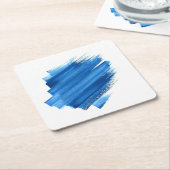 Blauwe Waterverf penseelstreek Onderzetters 🖌️ (Schuin)