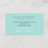 Blauwe waterverf penseelstreek uploadt uw logo visitekaartje (Achterkant)