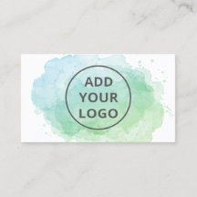 Blauwe waterverf penseelstreek uploadt uw logo