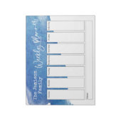 Blauwe Waterverf Penseelweekblad Notitieblok (Linkerzijde)