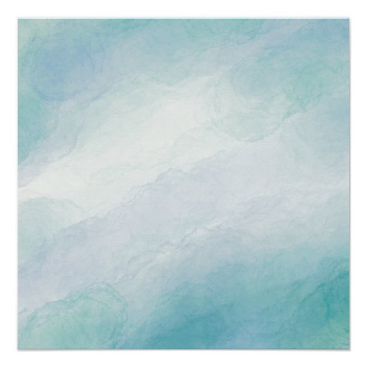 Blauwe waterverf perfect poster (Voorkant)