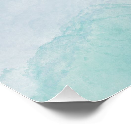 Blauwe waterverf perfect poster (Hoek)