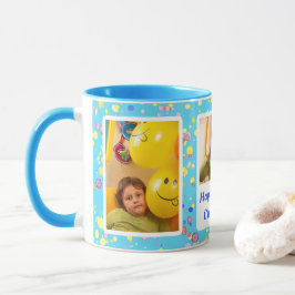  Blauwe Waterverf Persoonlijke Foto's Mok