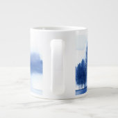 Blauwe Waterverf pijnbomen Grote Koffiekop (Achterkant)