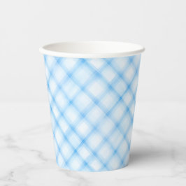 Blauwe Waterverf Plaid Baby shower Papieren kopjes Papieren Bekers