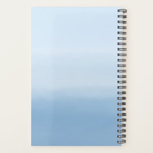 Blauwe waterverf planner (Achterkant)