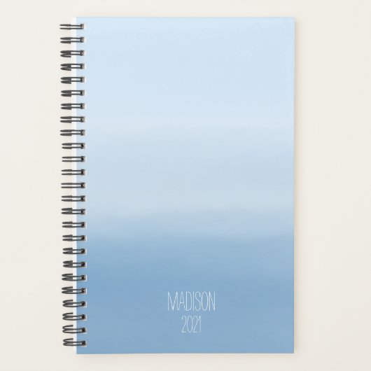 Blauwe waterverf planner (Voorkant)