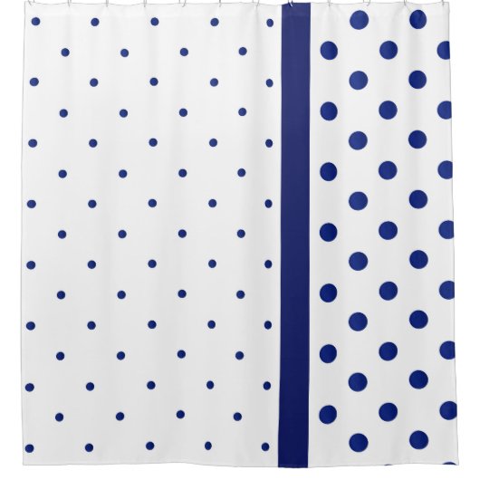 Blauwe Waterverf Polka Dot Modern Douchegordijn (Voorkant)