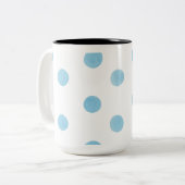 Blauwe Waterverf Polka Dot Mok - Minimalistische p (Voorkant links)