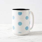 Blauwe Waterverf Polka Dot Mok - Minimalistische p (Voorkant rechts)
