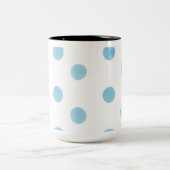 Blauwe Waterverf Polka Dot Mok - Minimalistische p (Center)