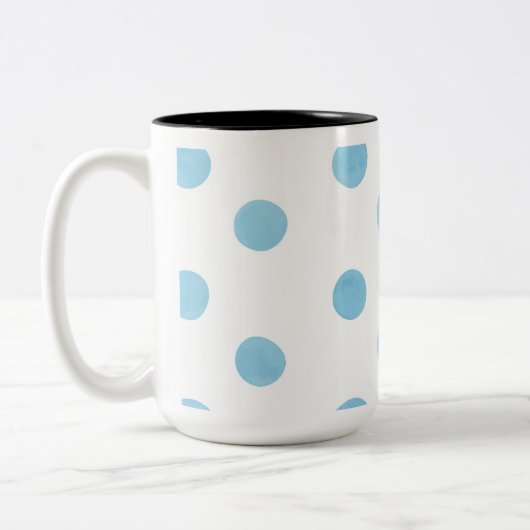 Blauwe Waterverf Polka Dot Mok - Minimalistische p (Links)