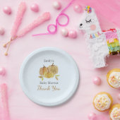 Blauwe Waterverf pompoen Herfst Baby shower Papieren Bordje (Feest)