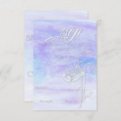 BLAUWE WATERVERF POPPIES RSVP (Voorkant / Achterkant)