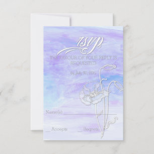 BLAUWE WATERVERF POPPIES RSVP