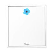 Blauwe Waterverf Poppy Notitieblok (Voorkant)
