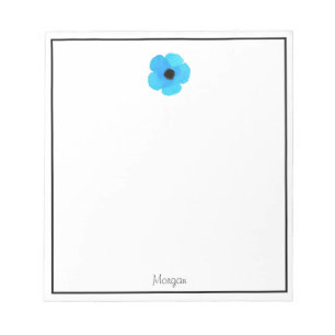 Blauwe Waterverf Poppy Notitieblok
