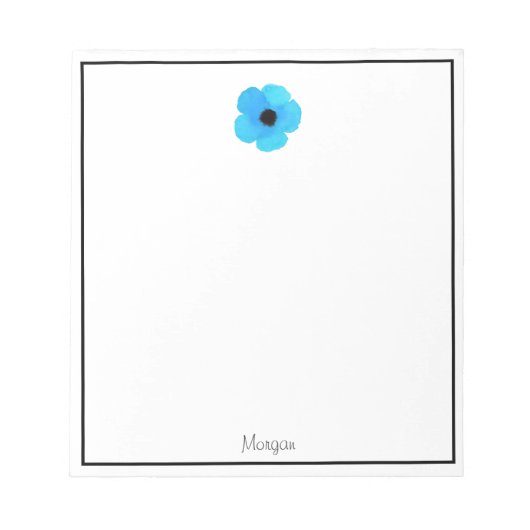 Blauwe Waterverf Poppy Notitieblok (Voorkant)