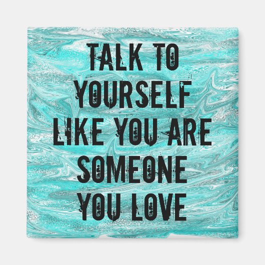 Blauwe waterverf positieve quote magneet (Voorkant)