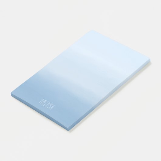 Blauwe waterverf post-it® notes (Schuin)