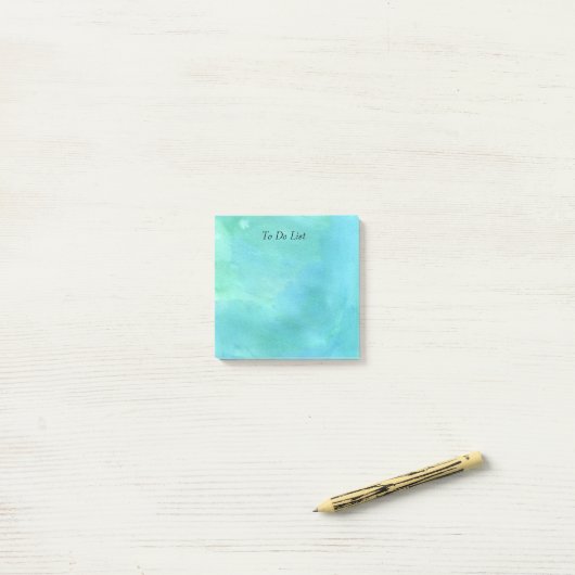 Blauwe Waterverf Post-it® Notes (Op bureau)