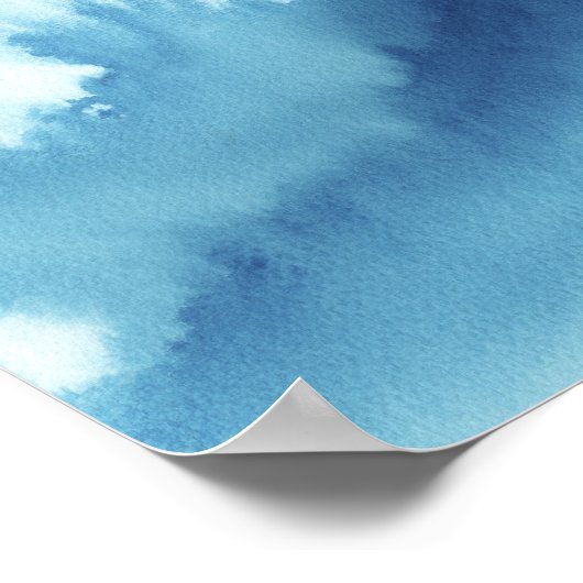 Blauwe Waterverf Poster (Hoek)