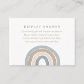 Blauwe Waterverf Rainbow Boy Display Shower Enclos Informatiekaartje (Voorkant)