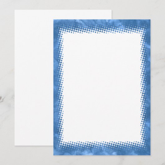 Blauwe Waterverf Rand Blanco Aangepaste tekst Kaart (Voorkant / Achterkant)