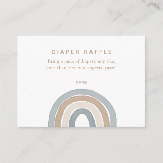 Blauwe Waterverf Regenboogdikker Raffle Enclosure Informatiekaartje (Voorkant)