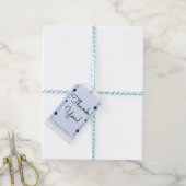 Blauwe Waterverf Roos Wijnstokken buitengaatswedst Cadeaulabel (Met Touw)