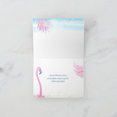 Blauwe Waterverf Roze Flamingo Dankjewel Kaarten (Binnen)