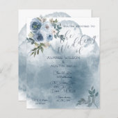 Blauwe Waterverf Rozen (Voorkant / Achterkant)