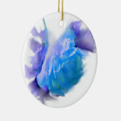 Blauwe waterverf rozen blauw bloemblauw bloemblauw keramisch ornament (Rechts)