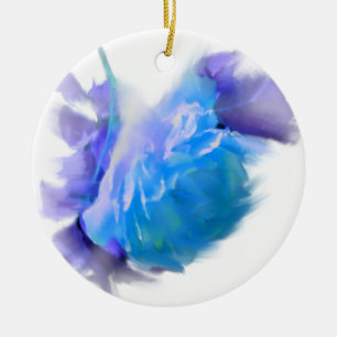 Blauwe waterverf rozen blauw bloemblauw bloemblauw keramisch ornament
